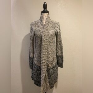 Splendid Heathered Gray Open Knit Long Length Cardigan